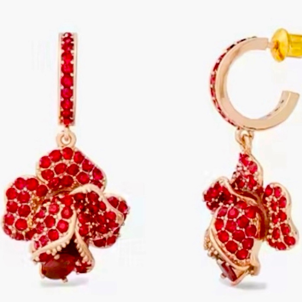 NWOT: Kate Spade Red Floral Earrings: REDUCED PRICE, grab them quickly ♥️